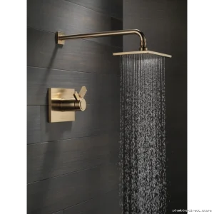 Vero Thermostatic Shower Trim Kit - Modern Champagne Bronze Finish