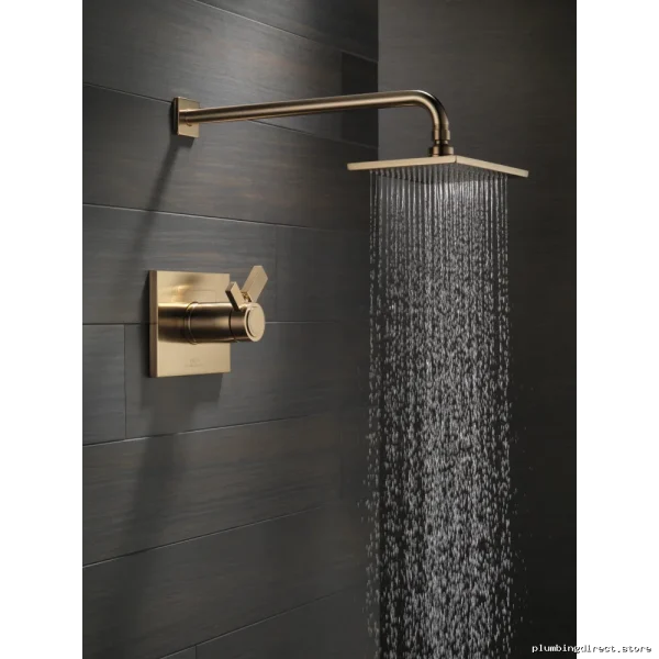 Vero Thermostatic Shower Trim Kit - Modern Champagne Bronze Finish