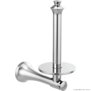 Vertical Chrome Toilet Paper Holder by Dorval - Space-Saving Bathroom Accessory