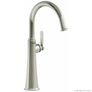Vessel Sink Faucet with C-Spout & J-Shaped Handle - Momenti Single Hole Bathroom Faucet, 1.2 GPM Polished Nickel