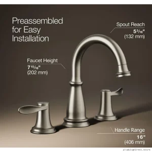 Vibrant Brushed Nickel Widespread Bathroom Faucet - Bellera 27380-4-BN Kohler