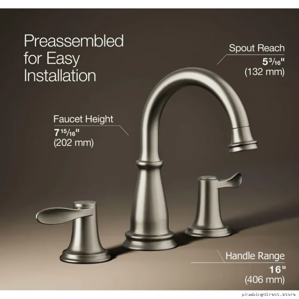 Vibrant Brushed Nickel Widespread Bathroom Faucet - Bellera 27380-4-BN Kohler