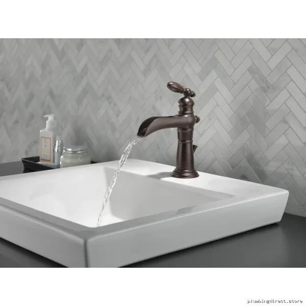 Victorian Single-Hole Channel Bathroom Faucets in Gold Finish | Model | Delta Design | Material & Style Fusion - Image 2