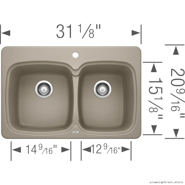 Vienna Drop-In Silgranit Kitchen Sink - 1.75 Bowl Truffle Color Model 210