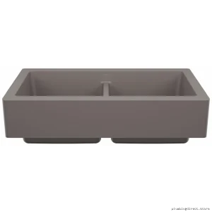 Vintera Farmhouse Sink - 2-Bowl Silgranit in Volcano Gray