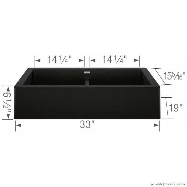 Coal-Black Two-Bowl Apron-Front Sink by Vintera – Modern Kitchen Design #402597