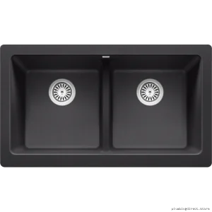 Vintera Double Bowl Apron Front Sink in Anthracite Stainless Steel - Modern Kitchen Sink