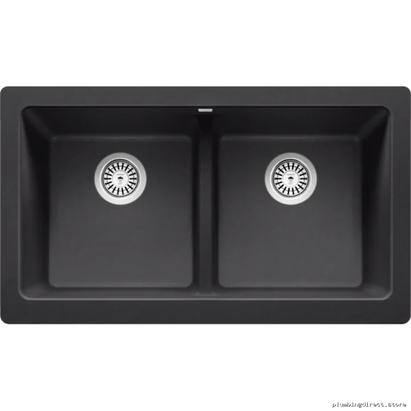 Vintera Double Bowl Apron Front Sink in Anthracite Stainless Steel - Modern Kitchen Sink