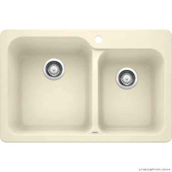Vision 1.75" Bowl Drop-In Silgranit Sink - Easy Clean White Modern Kitchen Solution