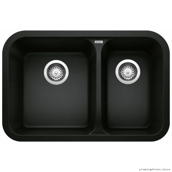 Vision 1.5 Bowl Undermount Silgranit Sink - Coal Black & Blanco