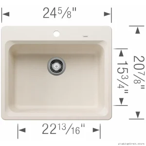 Vision Soft White 1 Bowl Drop-In Silgranit Sink | Blanco Model 402897