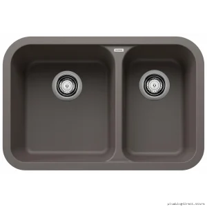 Vision U-Series 1.5 Bowl Undermount Durable Silgranit Sink - Volcano Gray