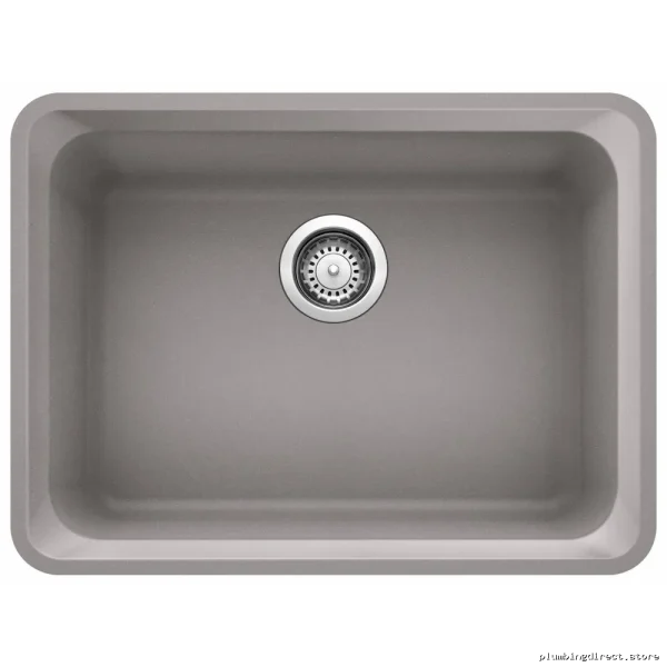 Vision U Single Bowl Undermount Silgranit Sink - Durable Metallic Gray