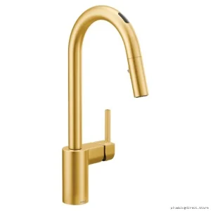 Moen Align U Smart Faucet - Voice-Controlled Smart Kitchen Faucet with Brushed Gold Finish