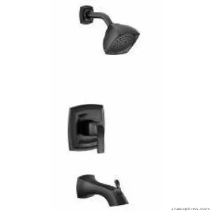 Modern Matte Black Tub & Shower Trim Set - Voss M-Core 2 by Moen