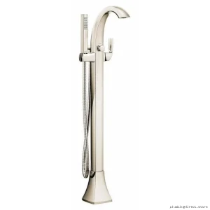 Voss Polished Nickel 695NL Freestanding Tub Filler Trim - Moen