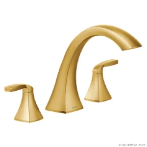 Roman-Style Brushed Gold Tub Faucet Trim by Voss
