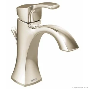 Voss Single Hole Bathroom Faucet with Polished Nickel Finish - Moen 6903NL