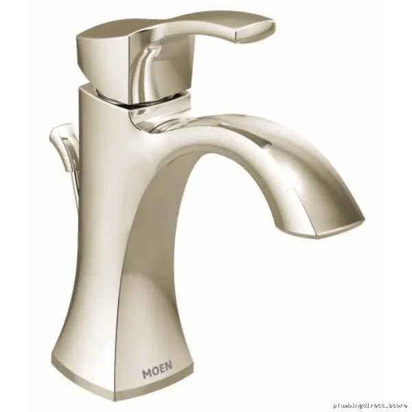 Voss Single Hole Bathroom Faucet with Polished Nickel Finish - Moen 6903NL