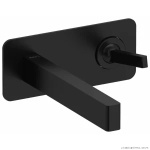 Wall Mount Bathroom Faucet Trim Joystick Handle Eco-Friendly Low Flow Black RioBel