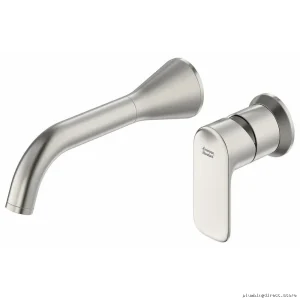 Aspirations Wall-Mount Bathroom Faucet with Grid Drain in Brushed Nickel