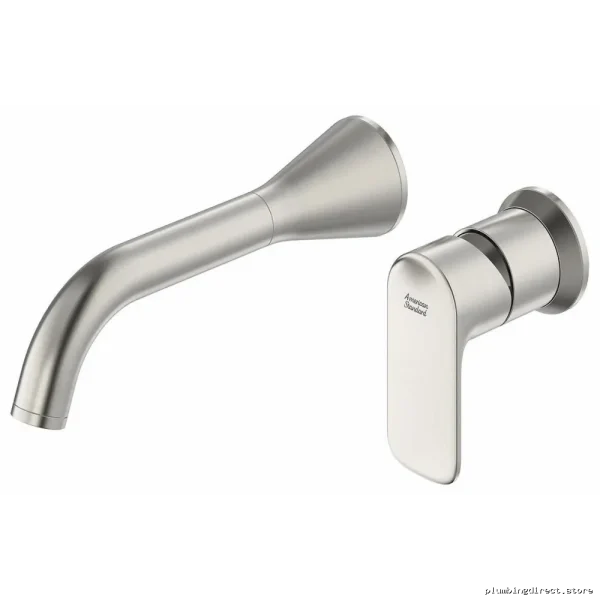 Aspirations Wall-Mount Bathroom Faucet with Grid Drain in Brushed Nickel