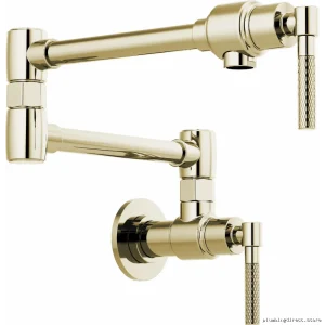 Wall-Mount Kitchen Pot Filler with Premium Knurled Handle - Polished Nickel Brizo