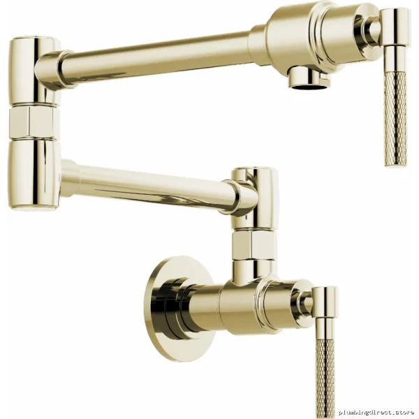 Wall-Mount Kitchen Pot Filler with Premium Knurled Handle - Polished Nickel Brizo