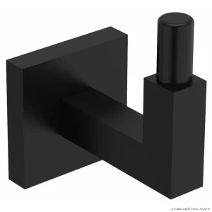 Kubik Wall-Mounted Black Robe Hook - RIOBEL Style KS0BK
