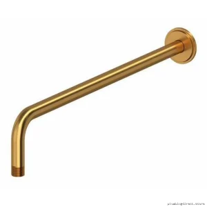 20-Inch Wall-Mounted Shower Arm with Modern Round Escutcheon - Brushed Gold 563BG RIOBEL