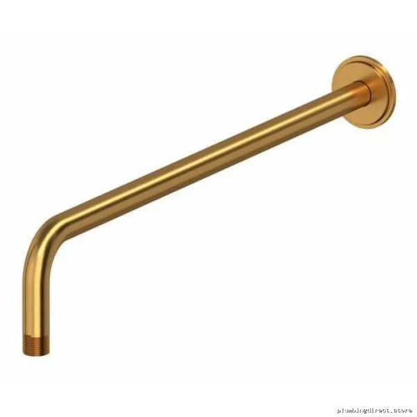 20-Inch Wall-Mounted Shower Arm with Modern Round Escutcheon - Brushed Gold 563BG RIOBEL