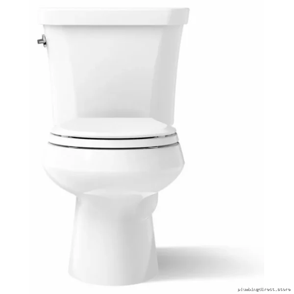Water-Efficient Wellworth #3987-0 Dual Flush Round Front Toilets - White No Seat - Image 2
