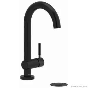 Riu Water-Saving Black Bathroom Faucet with Designer Knurled Handle