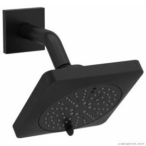 Water-Saving Black Square Shower Head with Arm - Dual Function RioBel