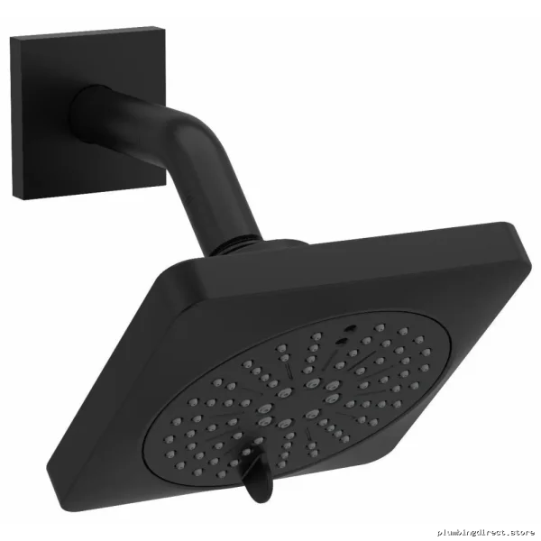 Water-Saving Black Square Shower Head with Arm - Dual Function RioBel