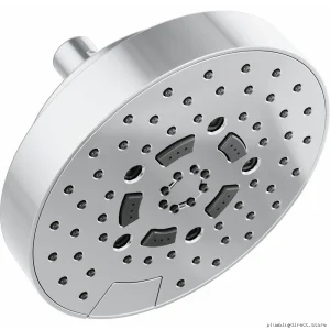 Water-Saving 5-Setting H2OKinetic/Brizo Showerhead - Chrome Finish (87492-PC) 1.5 GPM