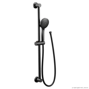 Water-Saving 5-Function Handheld Shower with Adjustable Slide Bar - Matte Black (3558EPBL) Moen
