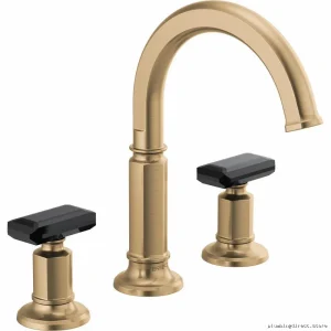 Invari High-Arc Widespread Faucet 1.2 GPM Single Handle - Luxe Gold Water-Saving Modern Design