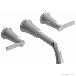 Water-Saving J-Handle Wall Mount Chrome Bathroom Faucet