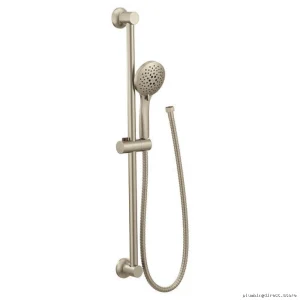 Water-Saving Multi-Function Hand Shower with Slide-Bar - Brushed Nickel Moen