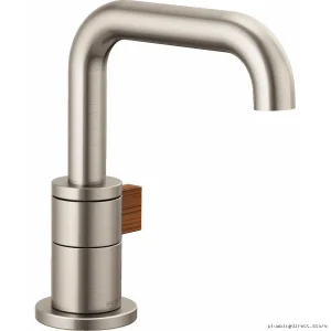 Water-Saving Single-Hole Bath Faucet in Nickel/Teak Finish