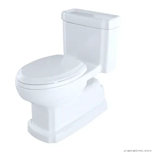 Water-Saving Toto Guinevere Comfort Height One-Piece Toilet with Soft-Close Seat in Colonial White