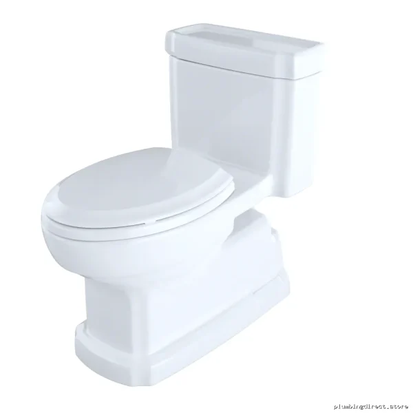 Water-Saving Toto Guinevere Comfort Height One-Piece Toilet with Soft-Close Seat in Colonial White