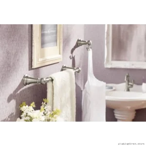 Weymouth Double Robe Hook - Brushed Nickel Moen Design YB8403BN