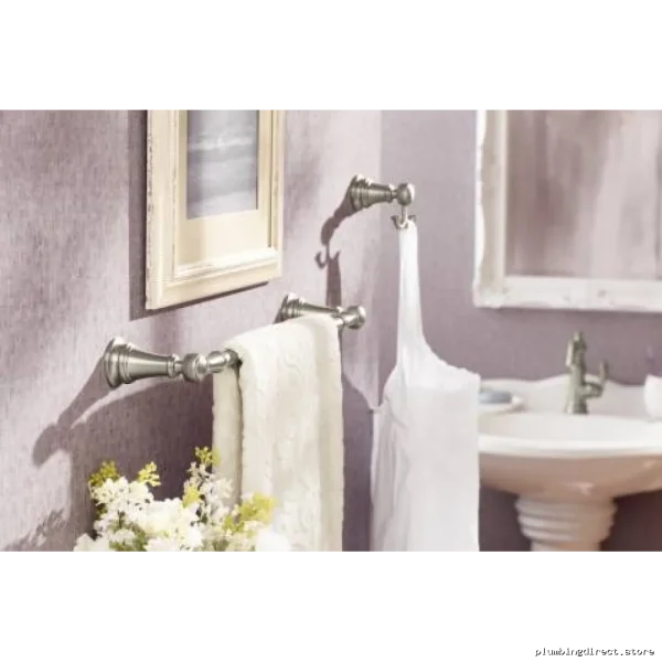 Weymouth Double Robe Hook - Brushed Nickel Moen Design YB8403BN