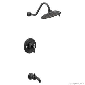 Weymouth Posi-Temp Matte Black Tub & Shower Trim - TS32104BL Moen Edition