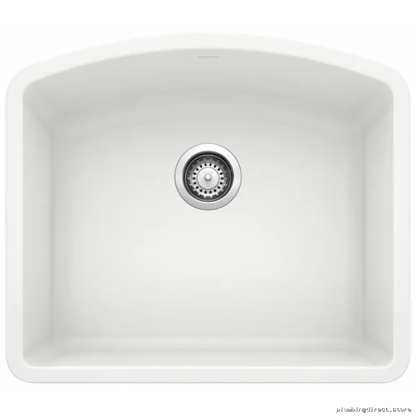 Modern Diamond U 1-Bowl Undermount Silgranit Kitchen Sink in White