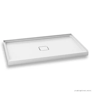 White Alcove Acrylic Shower Base with Center Drain | 60x36 Dimensions