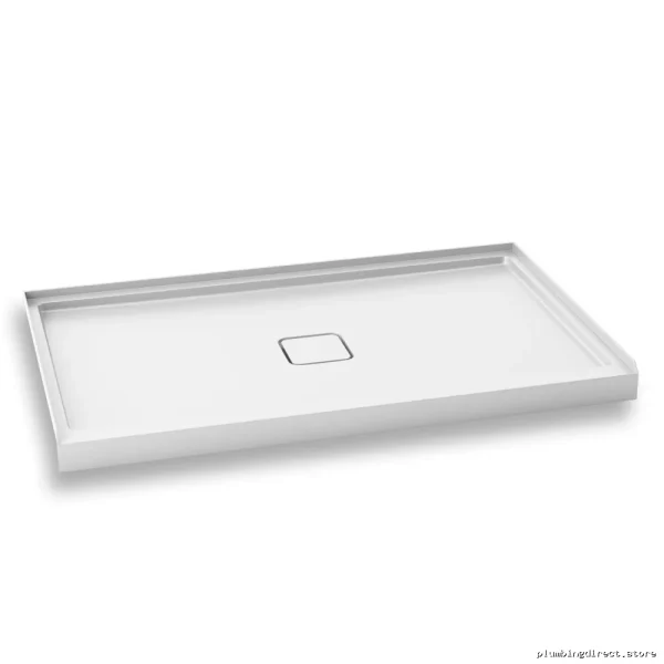 White Alcove Acrylic Shower Base with Center Drain | 60x36 Dimensions