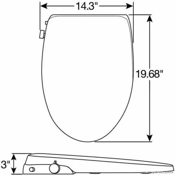 White Elongated Bidet Toilet Seat with Modern Design - Haven 500 (HV500E) by Bemis - Image 4